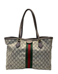 Gucci GG Supreme Ophidia Canvas and Leather Medium Tote Bag