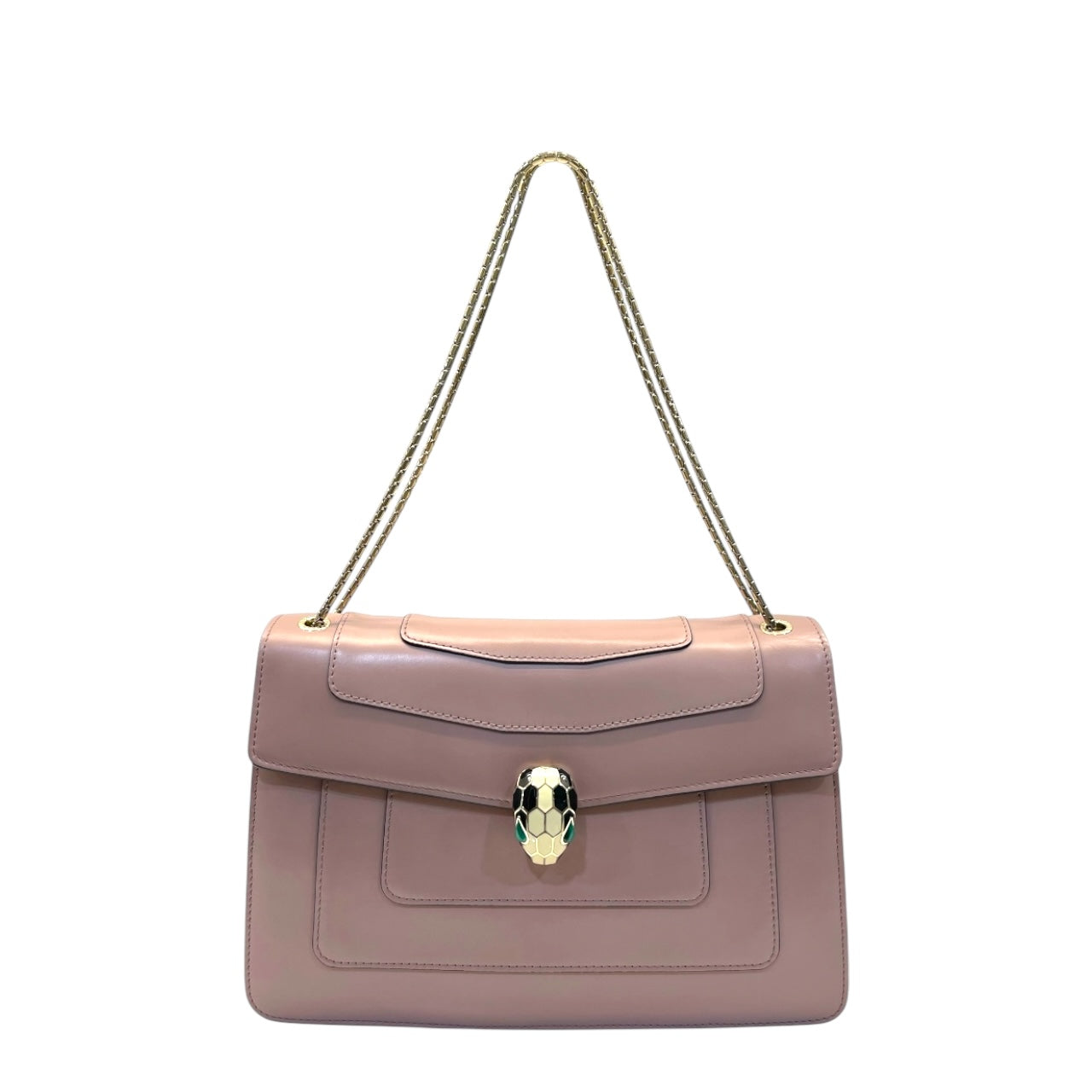 Bvlgari Old Rose Leather Medium Serpenti Forever Shoulder Bag