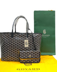 Goyard St Louis PM Tote Black Goyardine