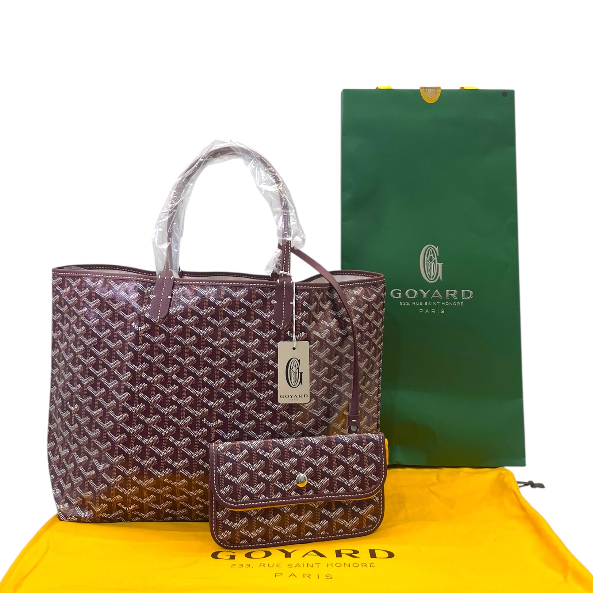 Goyard St Louis PM Tote Burgundy Goyardine