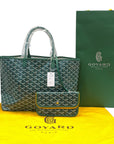 Goyard St Louis PM Goyardine Green Tote Bag