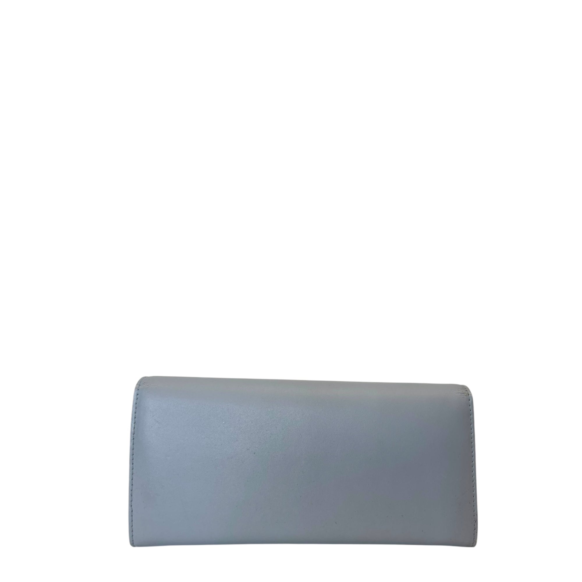 Fendi Grey Leather Studded Wallet On Chain