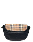 Burberry Haymarket Check Maydown Crossbody Bag in Black Leather and Coated Canvas