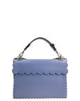 Fendi Scalloped Kan I Light Blue Leather Shoulder Bag