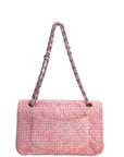 Chanel Classic Double Flap Pink Tweed Shoulder Bag