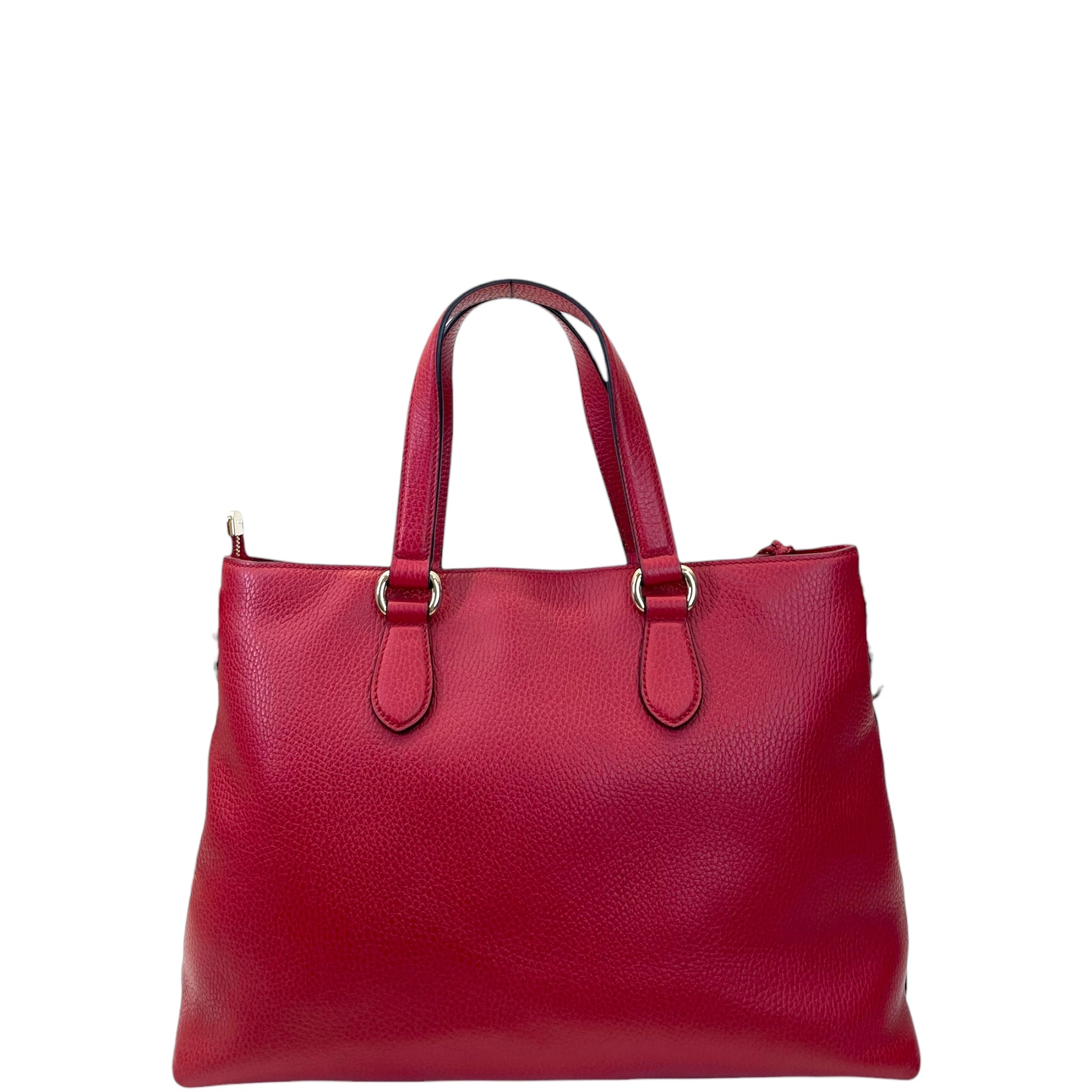 Gucci Bamboo Tassel Tote Red Leather