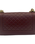 Chanel Boy Flap Red Bag Medium Calfskin Quilted