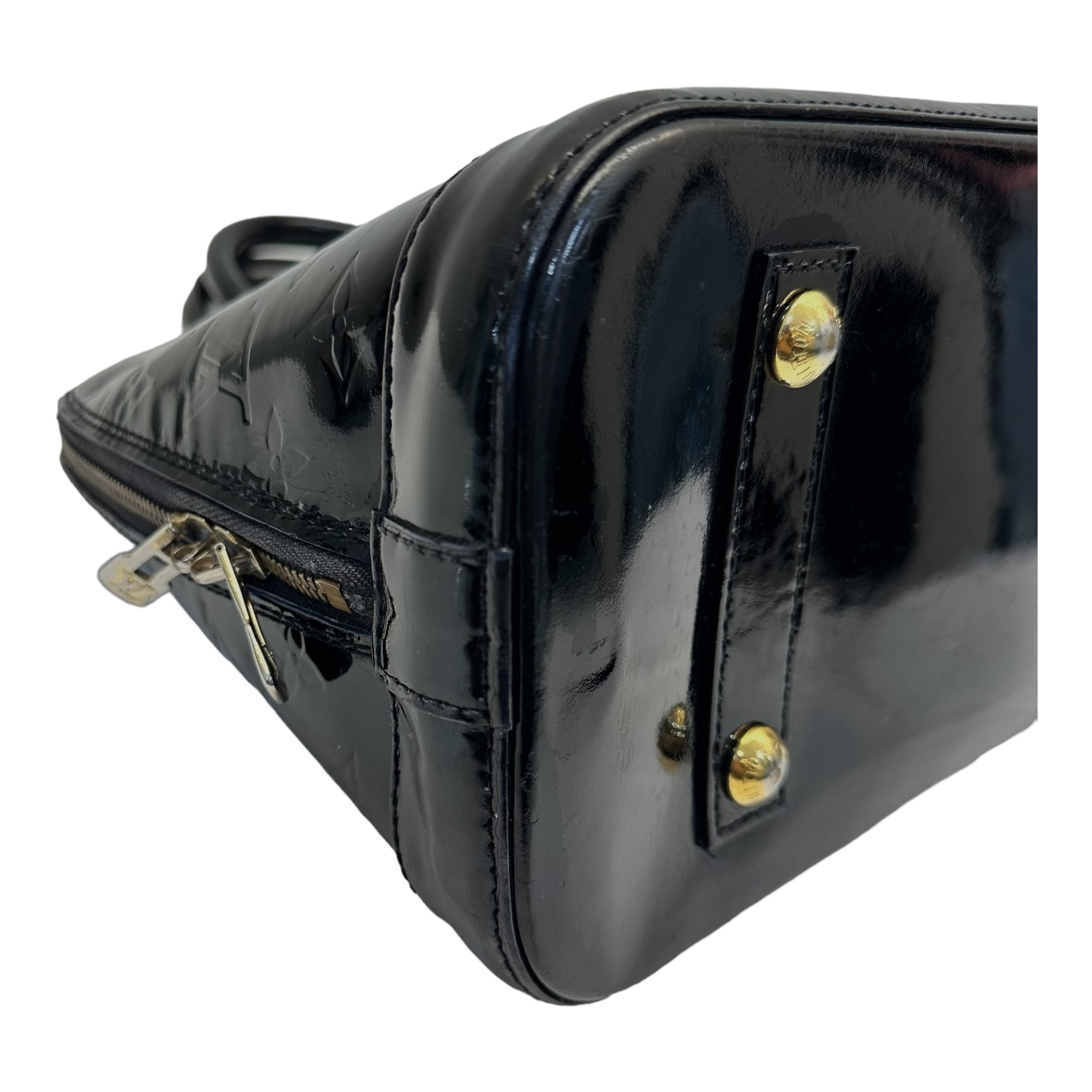 Louis Vuitton Black Monogram Vernis Leather Alma PM Handbag