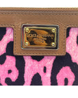 Dolce and Gabbana Leopard Print Denim Chain Shoulder Bag