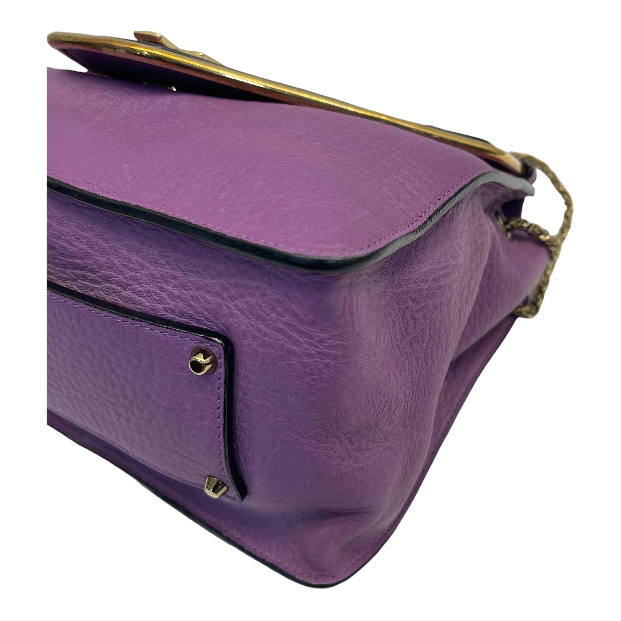 Chloe Purple Leather Medium Sally Flap Shoulder Bag