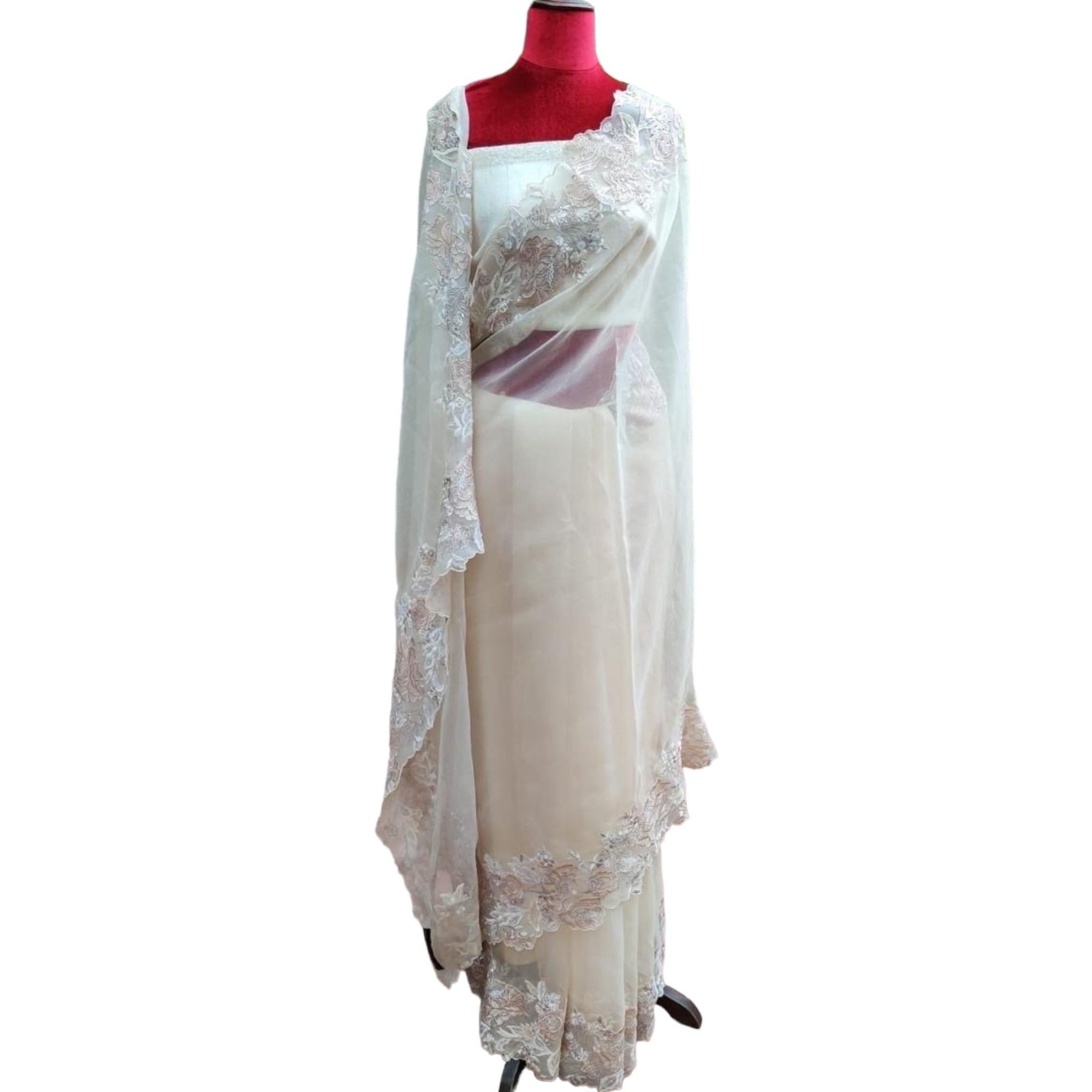 Shyamal & Bhumika White Saree