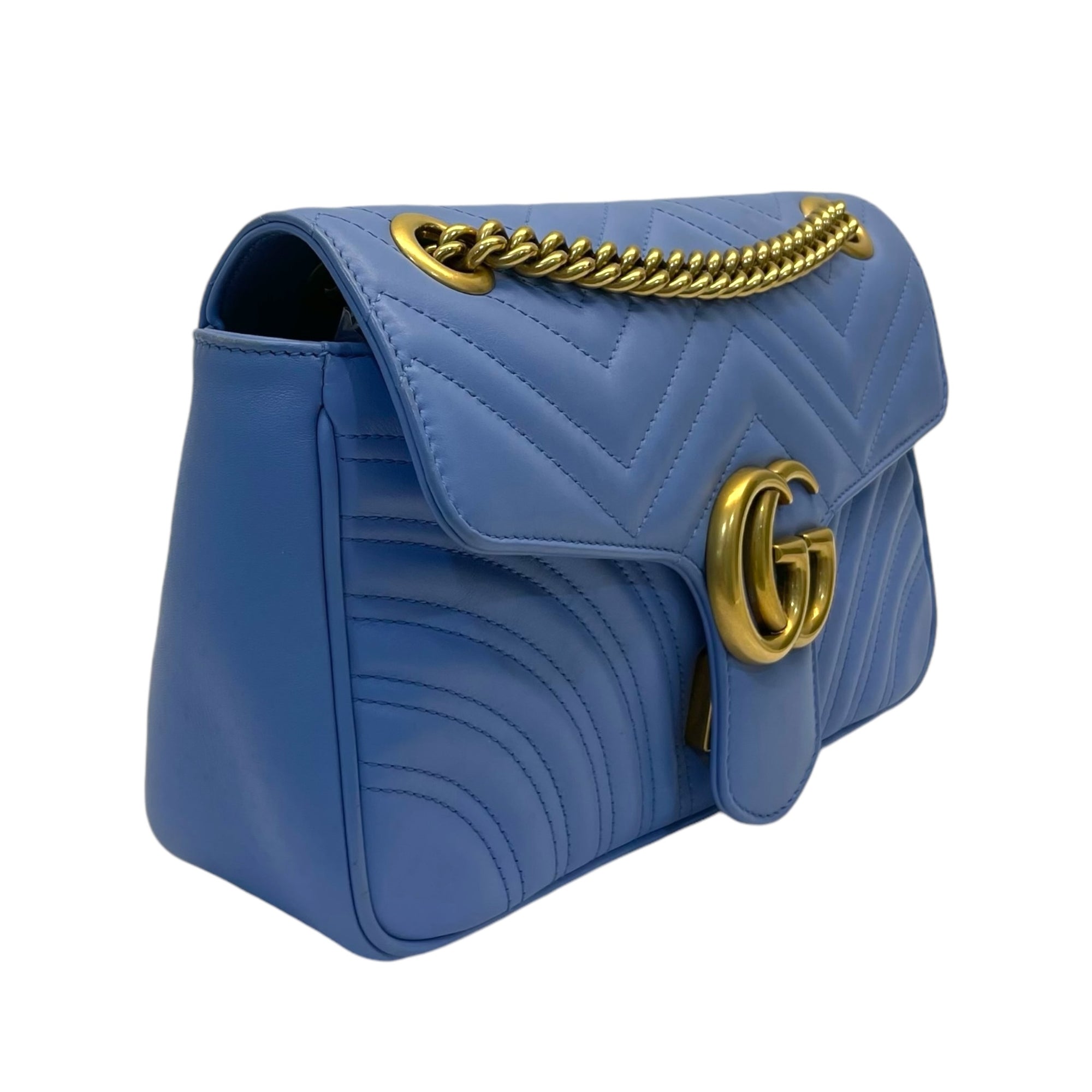 Gucci Leather GG Marmont Matelasse Shoulder Bag