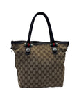 Gucci Tote Bag Canvas Leather Sherry Line