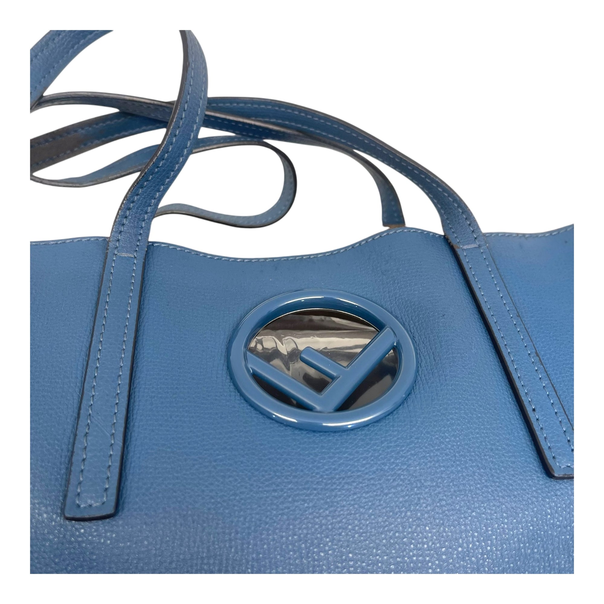 Fendi Black Cutout Leather Kan I Shopper Tote Bag