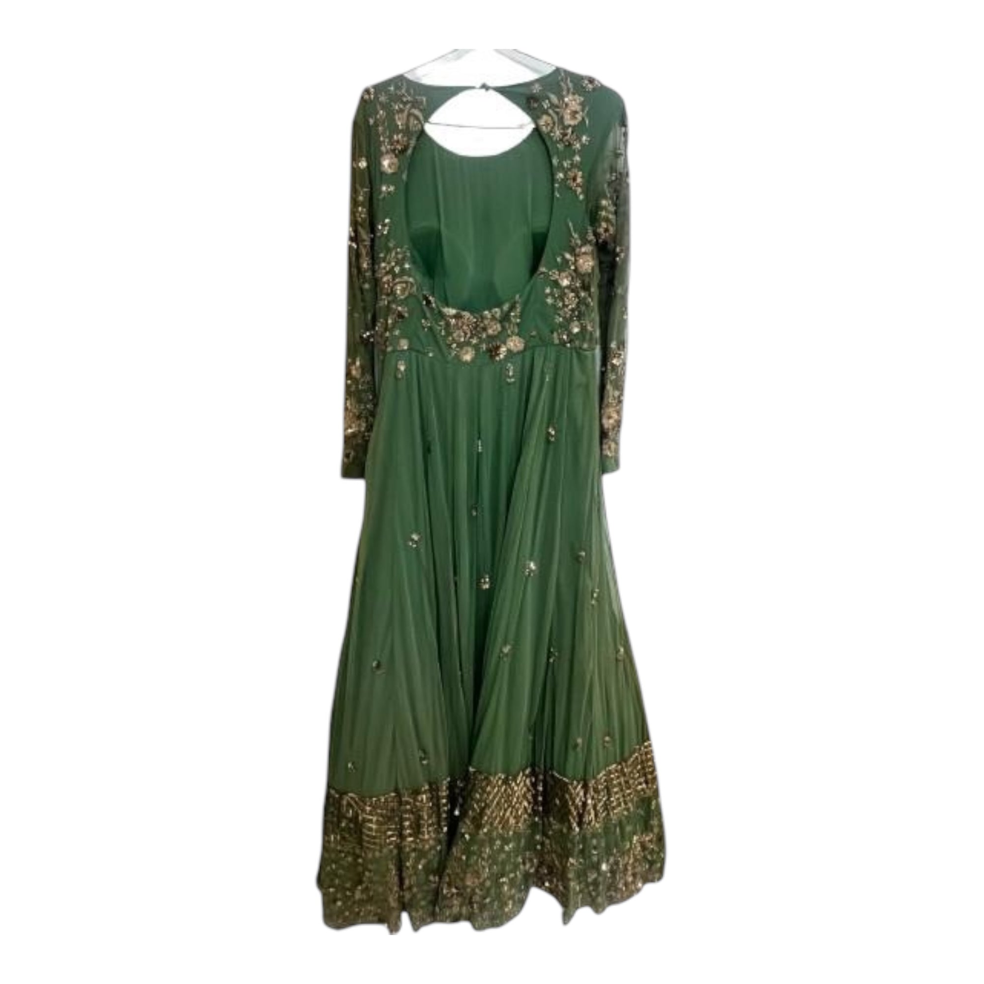 Astha Narang Green Net Anarkali Set Size M