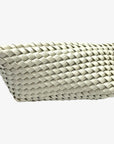 Bottega Veneta White Intrecciato Leather Structure Clutch