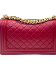 Chanel Boy Flap Bag Medium Lambskin Red