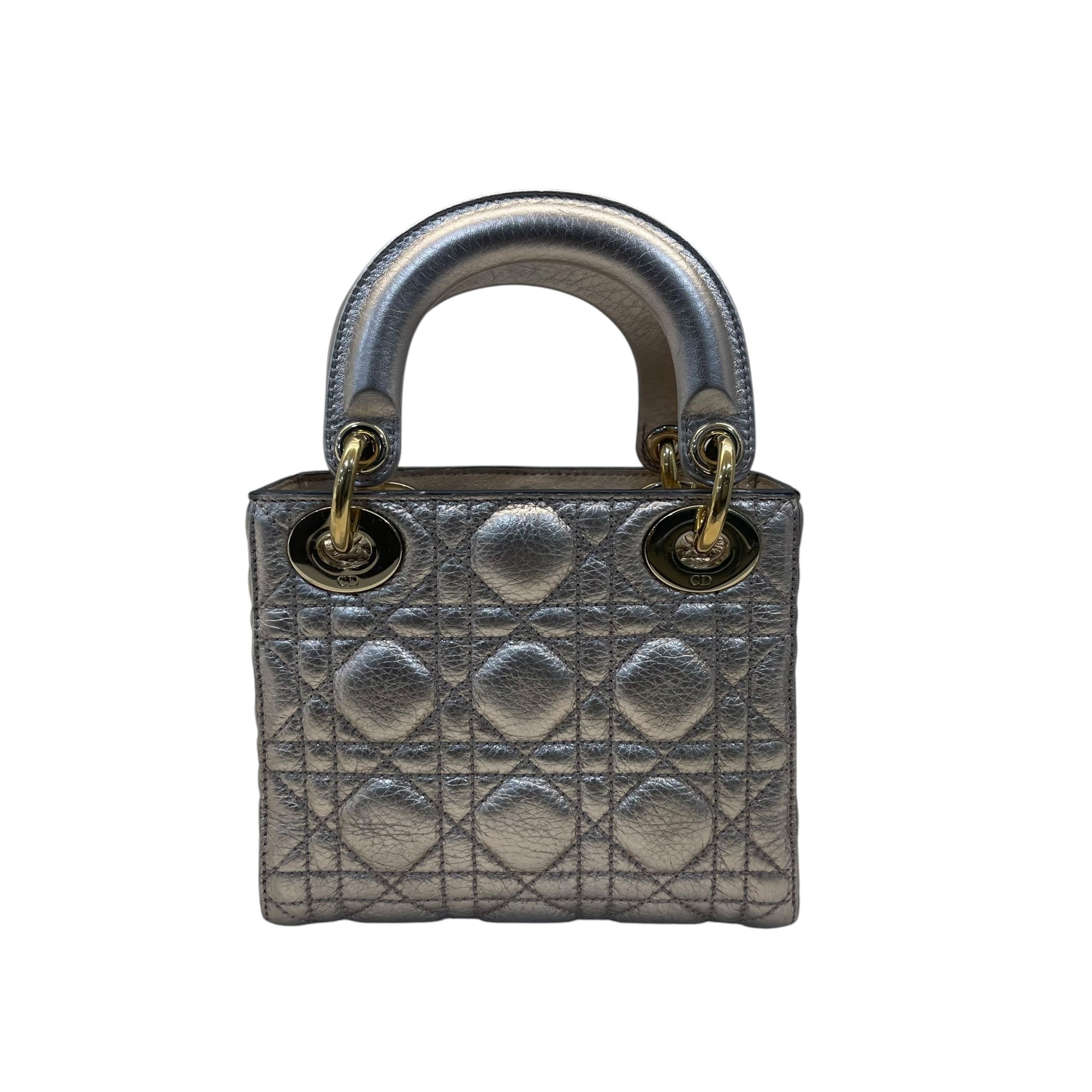 Christian Dior Mini Lady Dior Metallic Cannage Bag
