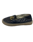 Gucci Black Leather GG Marmont Espadrilles EU 38.5
