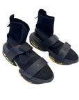 Balmain Black Suede and Rubber High Trainers High Top Sneakers EU 43