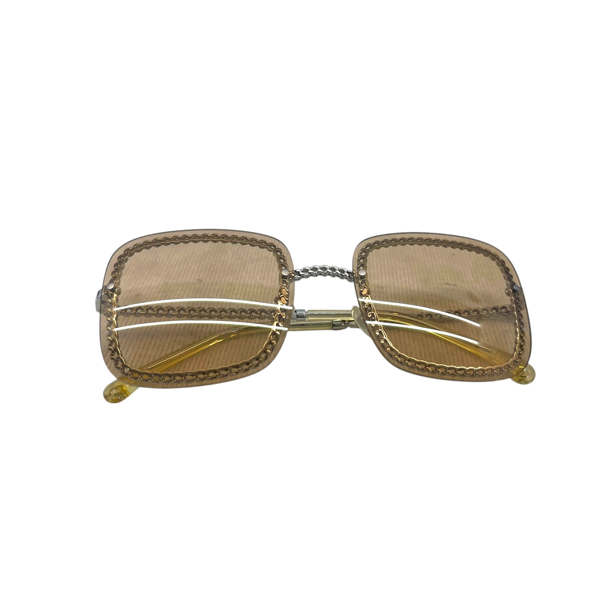 Chanel Silver Chain Detail 4244 Square Sunglasses