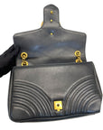 Gucci Black Quilted Leather GG Marmont Medium Matelasse Shoulder Bag