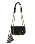Roberto Cavalli Black Leather Crossbody Bag