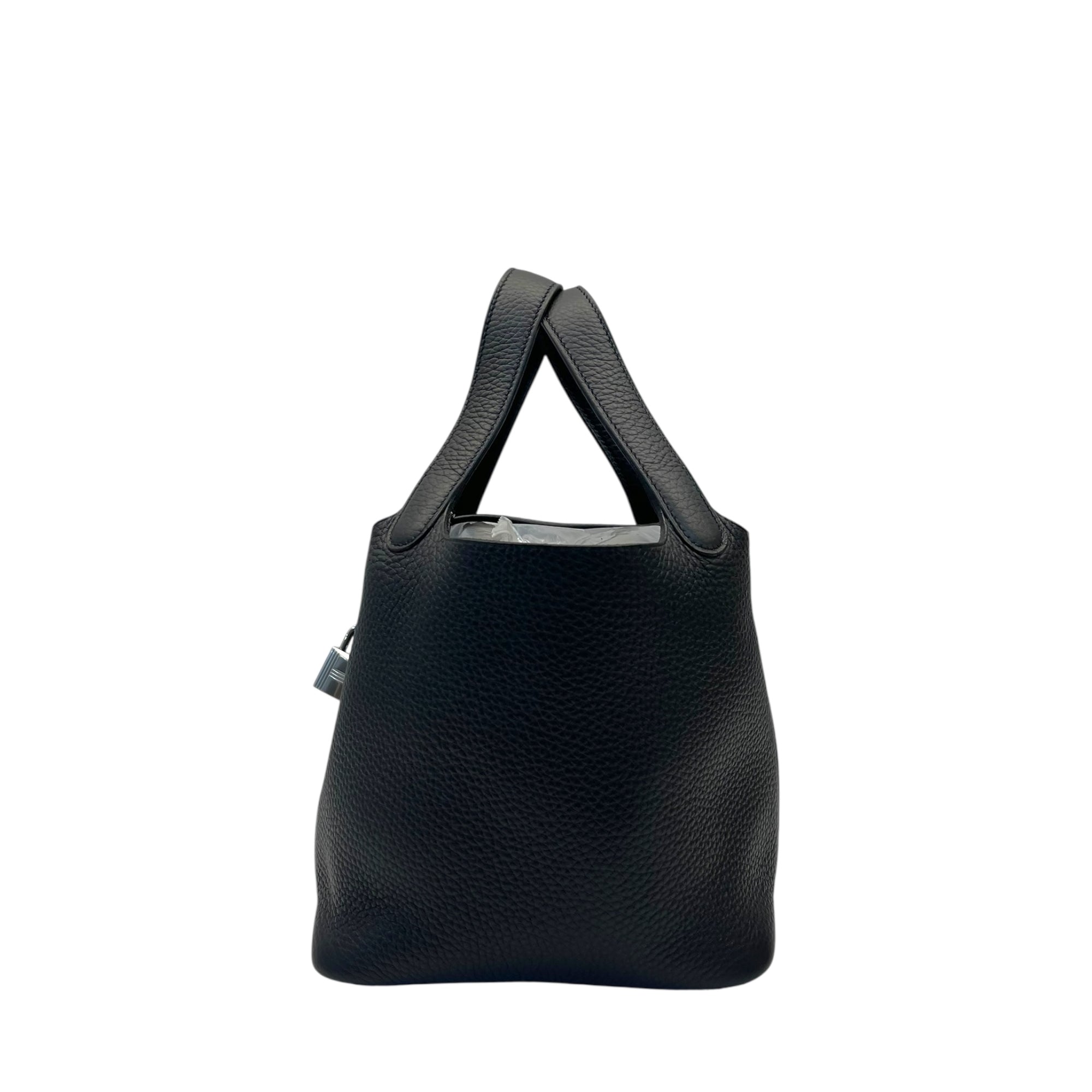 Hermes Picotin Lock 18 Black Clemence Palladium Hardware