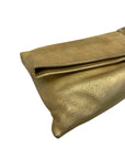 Jimmy Choo Beige Shimmering Suede Chandra Clutch