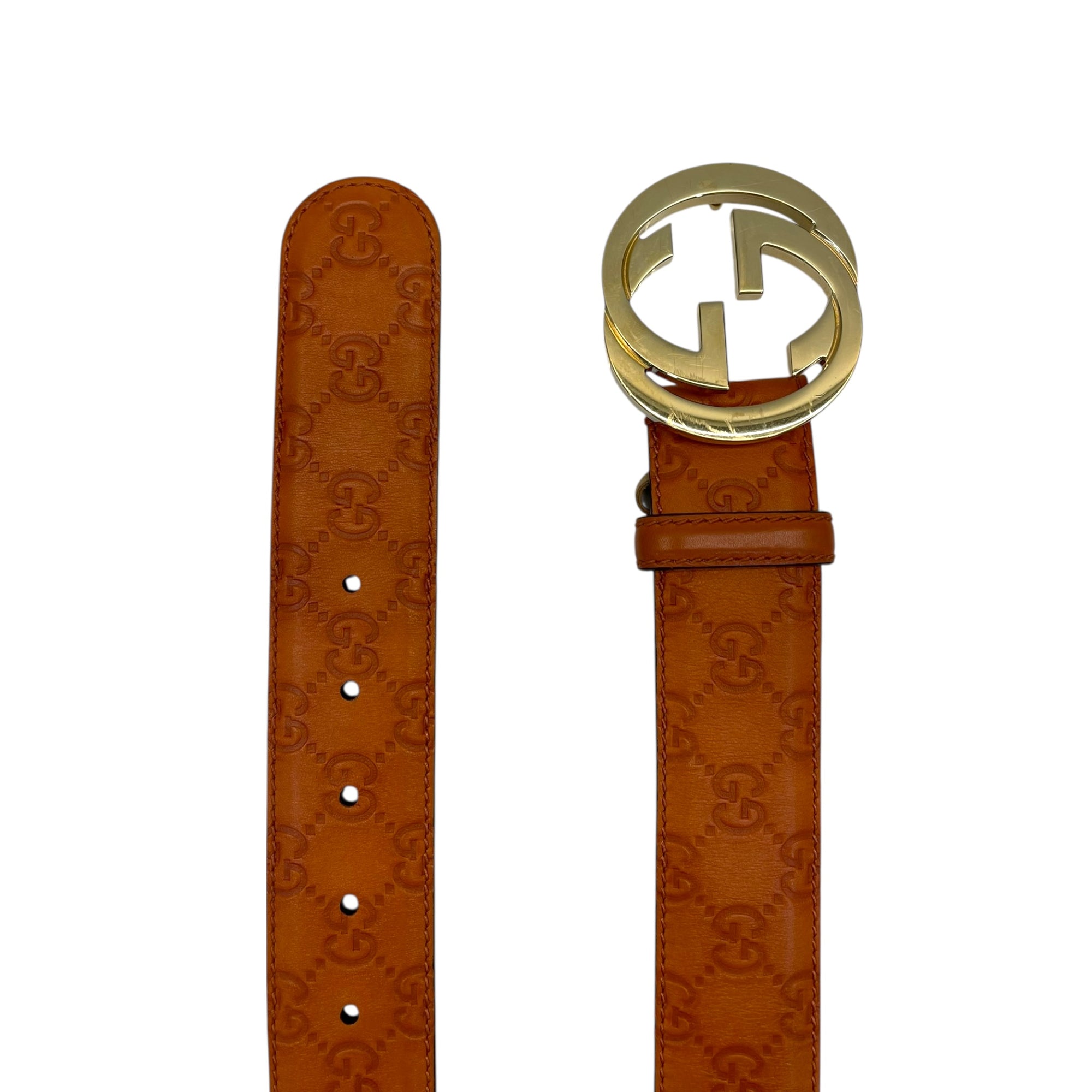 Gucci GG Marmount Reversible Belt in Brown Leather 90 cm