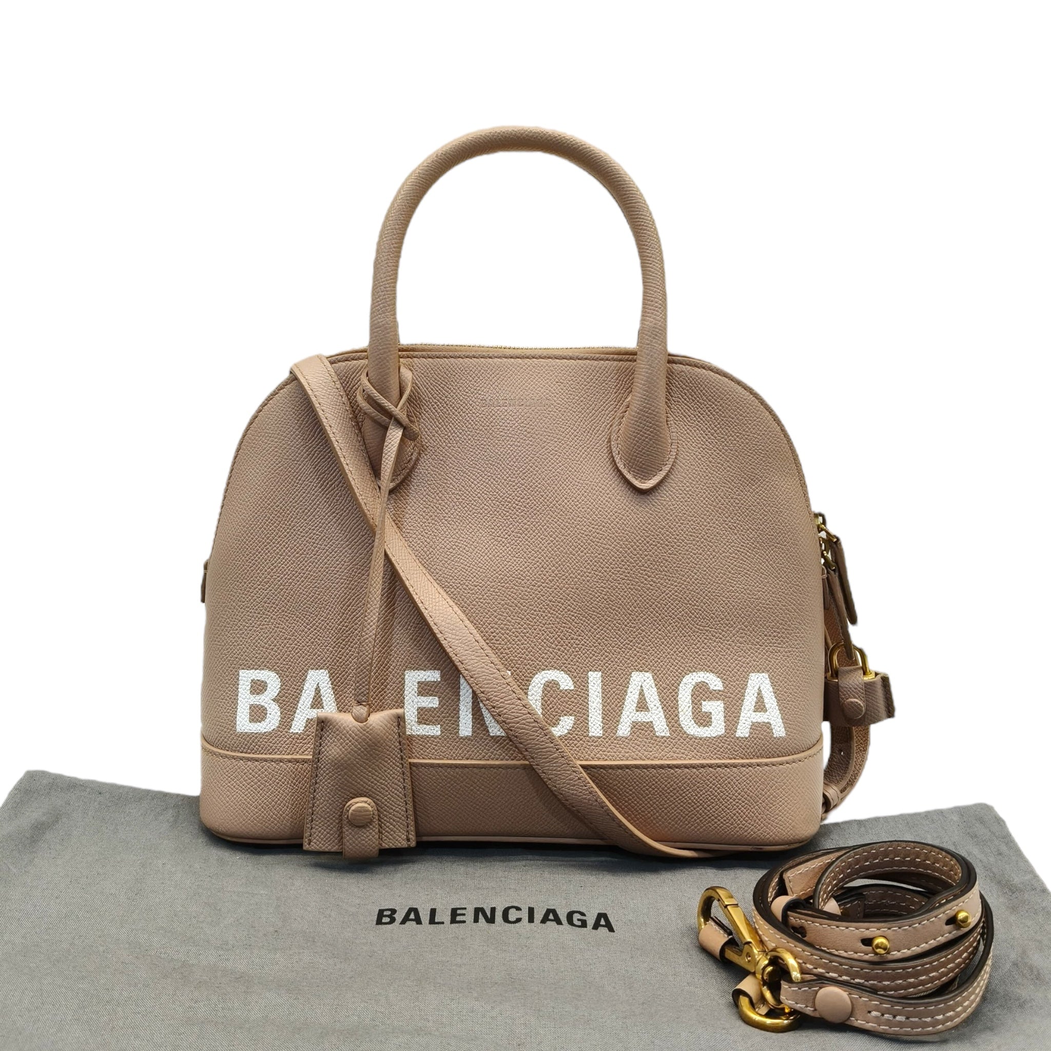 Balenciaga Medium Ville Beige Leather Satchel