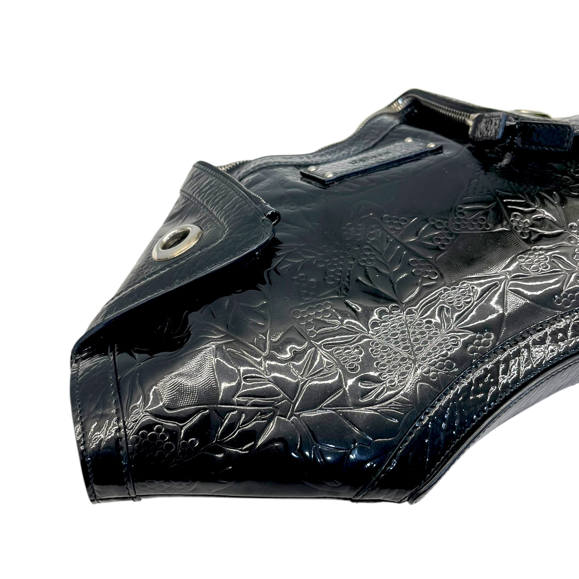 Alexander McQueen Black Croc Embossed Patent Leather