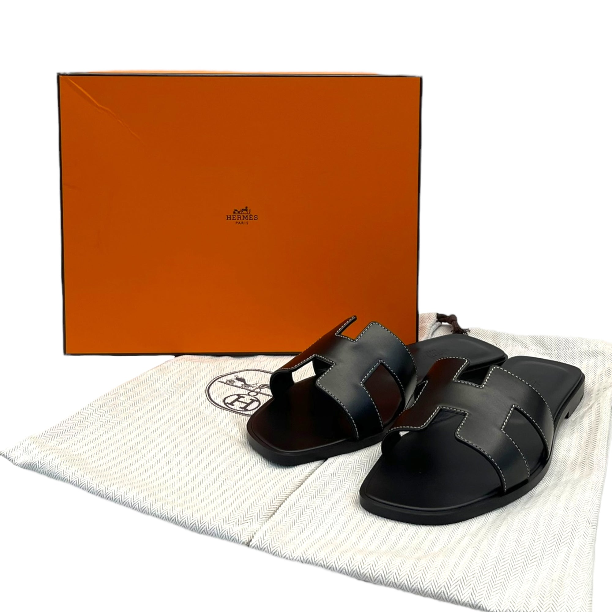 HERMES ORANS BLACK SIZE EU 38