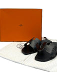 HERMES ORANS BLACK SIZE EU 38