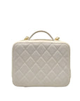 Gold Chanel Medium Lambskin Golden Plate Vanity Case Satchel