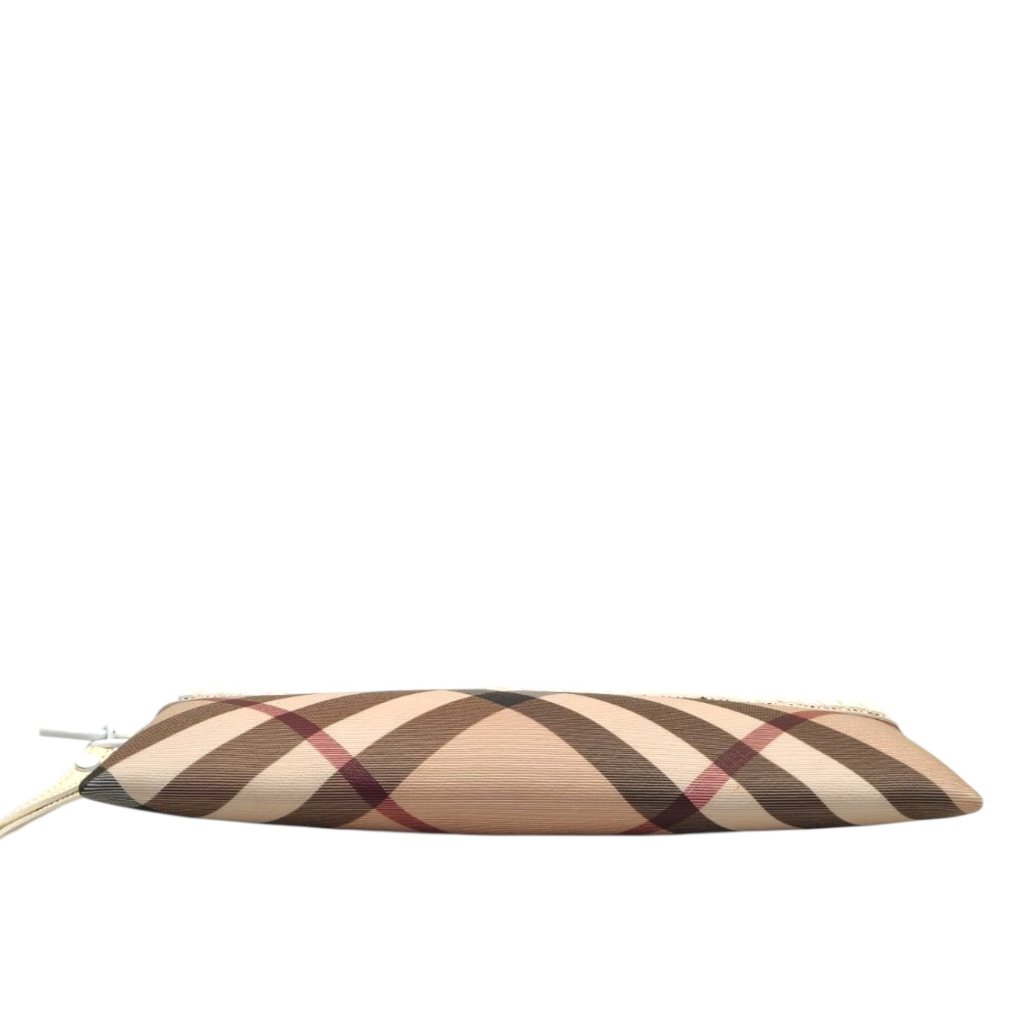 Burberry Long Nova Check Checked Studded Trim Clutch