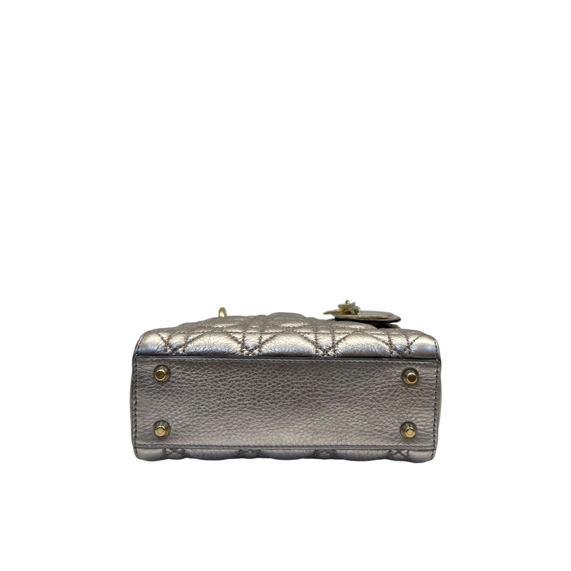 Christian Dior Mini Lady Dior Metallic Cannage Bag