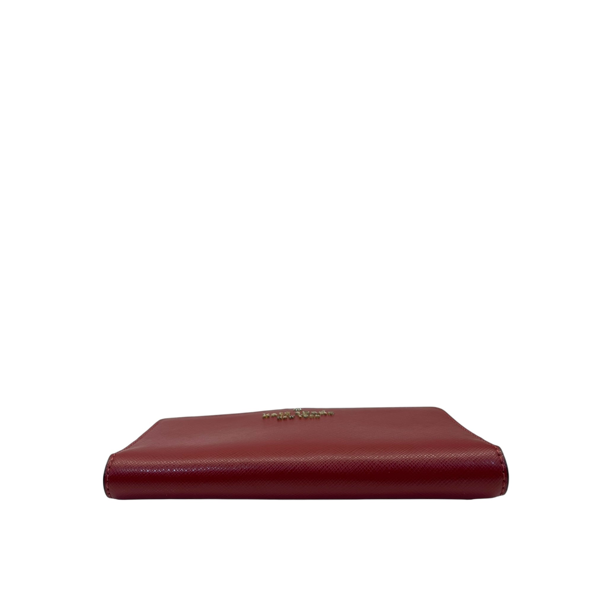 Kate Spade Saffiano Burgundy Leather Leila Continental Wallet