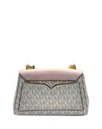 Michael Kors White/Pink Signature Coated Canvas And Leather Small Lita Crossbody Bag