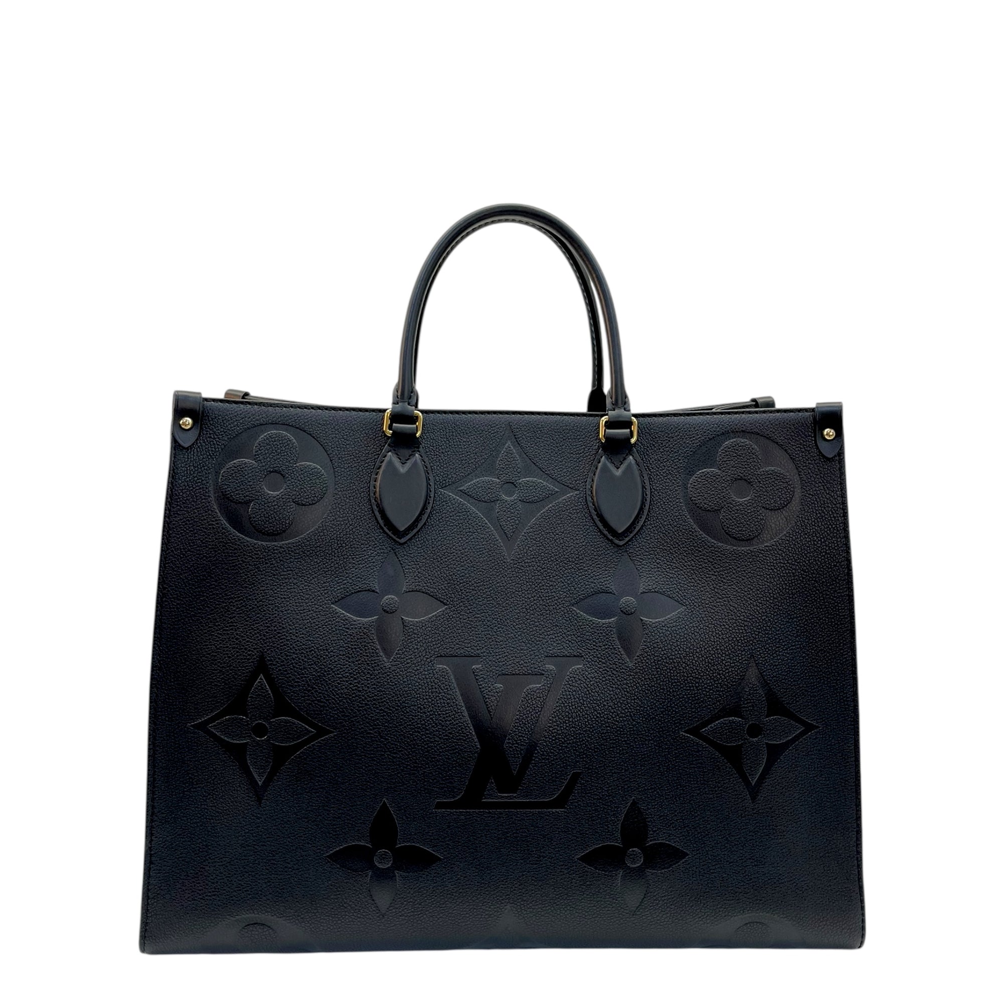 Louis Vuitton Black Monogram Empreinte Leather OnTheGo GM Tote Bag