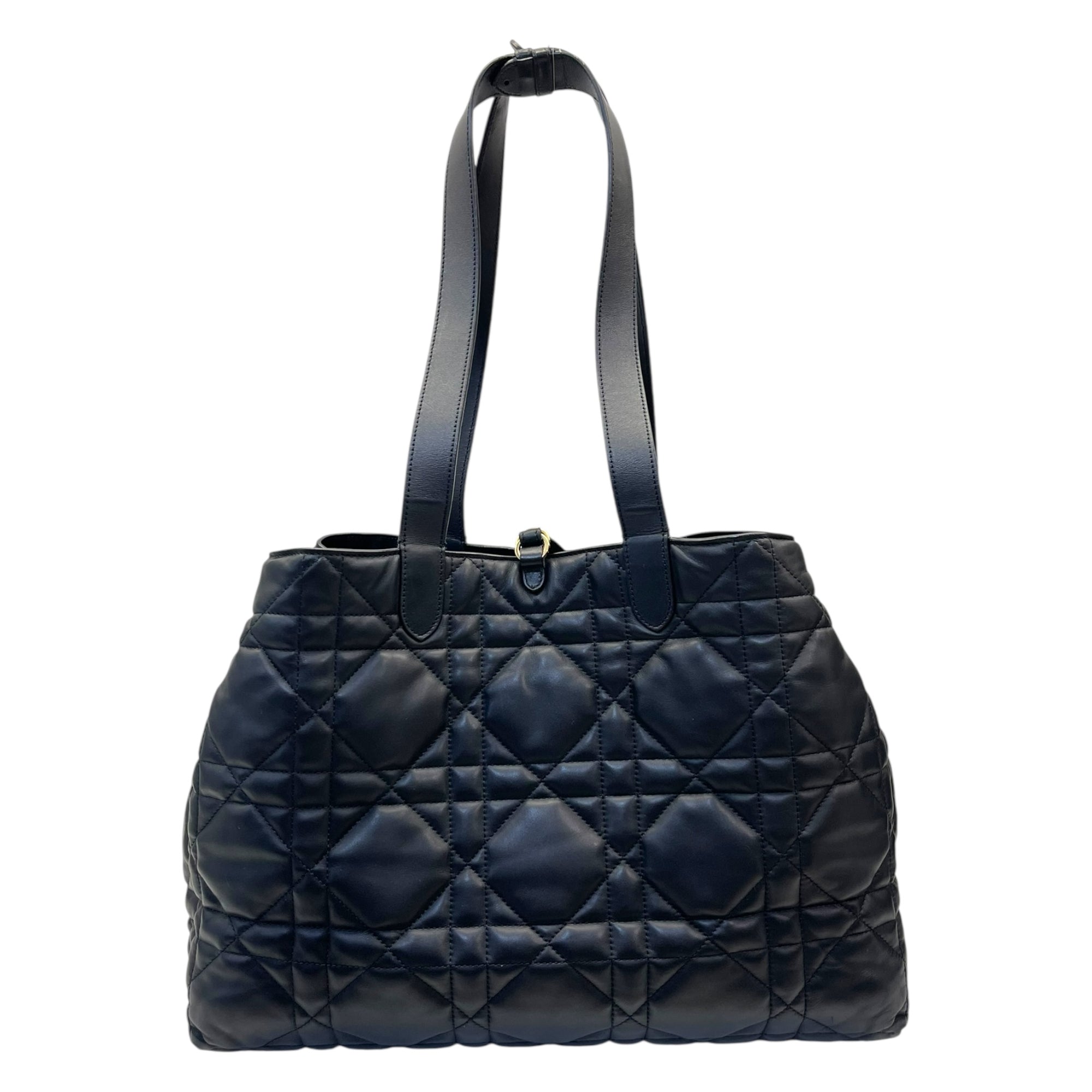 Dior Black Calf Leather Macrocannage To Jules Large Tote Bag