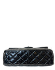 Chanel Black Quilted Patent Leather Large Classic Double Flap Bag