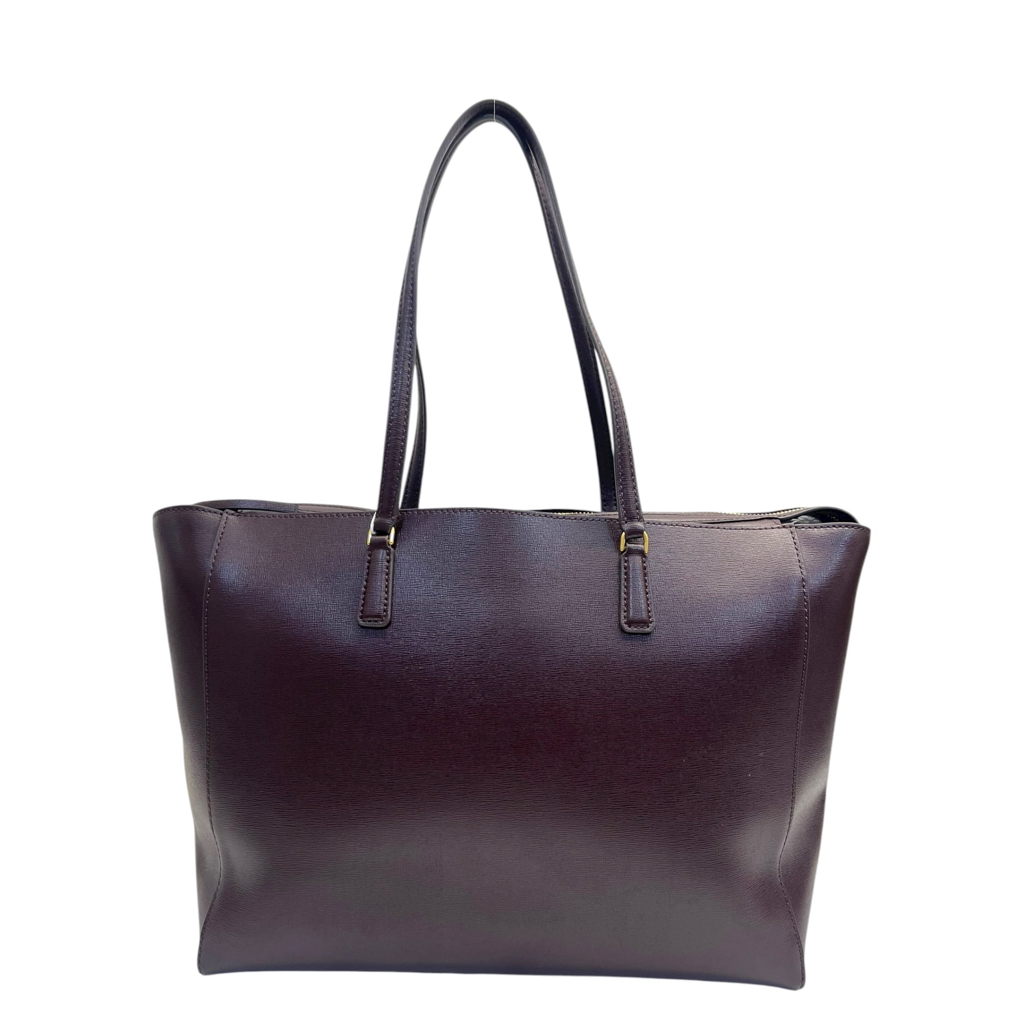 Tory Burch Burgundy Leather Emerson Tote Bag