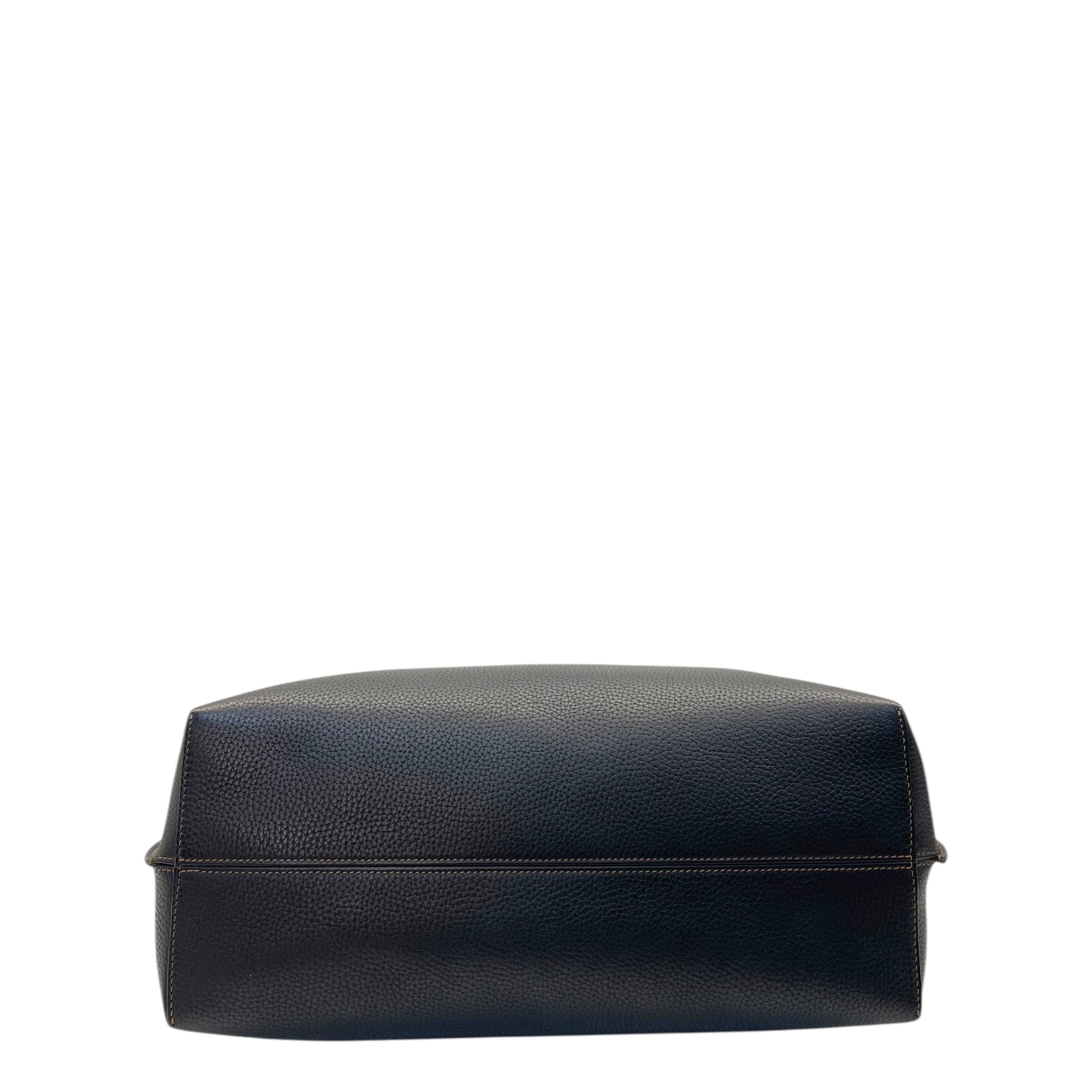 Burberry TB Monogram Tote in Black Leather