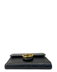 Gucci Black Guccissima Leather Interlocking G French Wallet