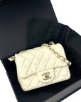 Chanel Mini Classic Flap Bag White GHW