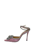 Mach & Mach Pink Satin Crystal-Embellished Double Bow Pumps EU 38