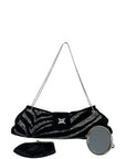 Judith Leiber Embellished Black Suede Shoulder Bag