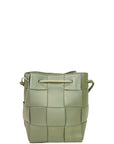 Bottega Veneta Small Cassette Bucket Bag Green Leather