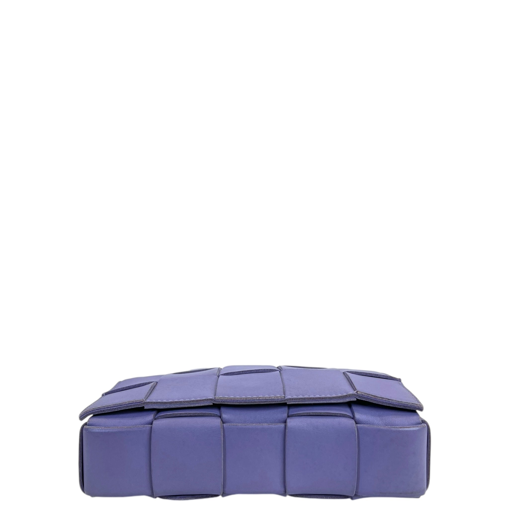 Bottega Veneta Small Cassette Shoulder Bag Purple Leather